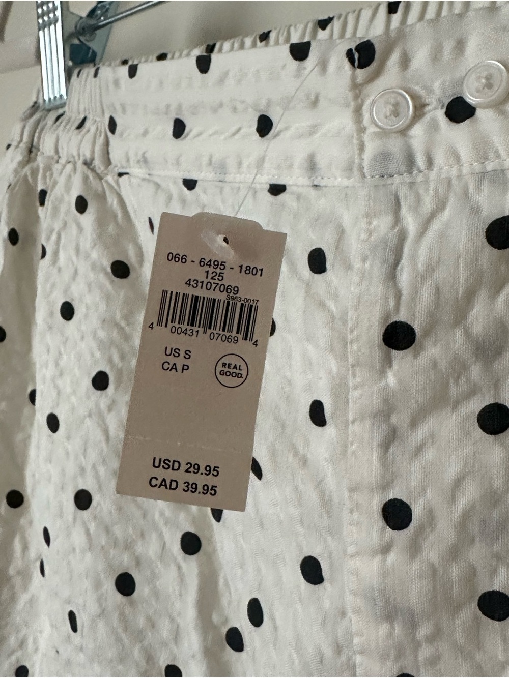 NWT Aerie polka dot shorts black cream white S - Picture 4 of 5